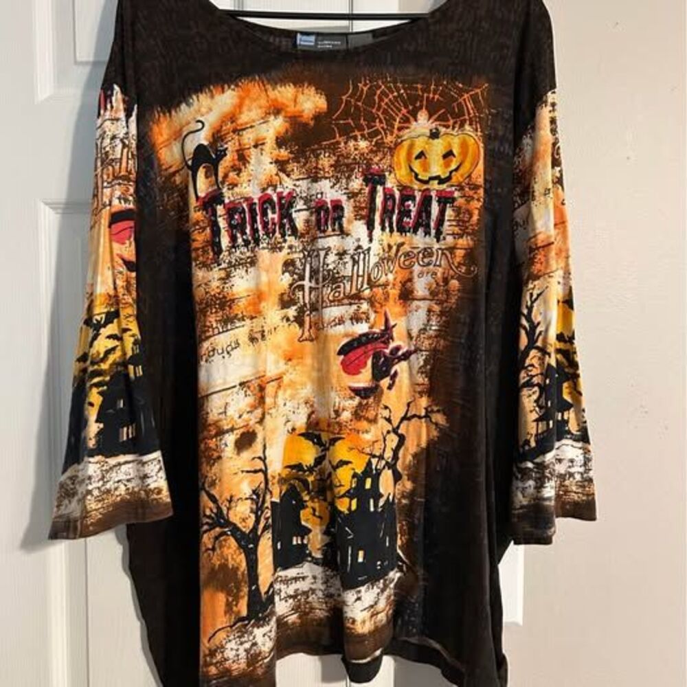 Liz & Me Collectors Series Halloween Top 3X 26/28 Trick or Treat Witch Pumpkin